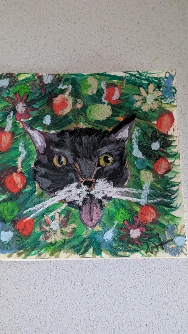 Art Gremlin the naughty Cat Card Creative Cats by Wendy 