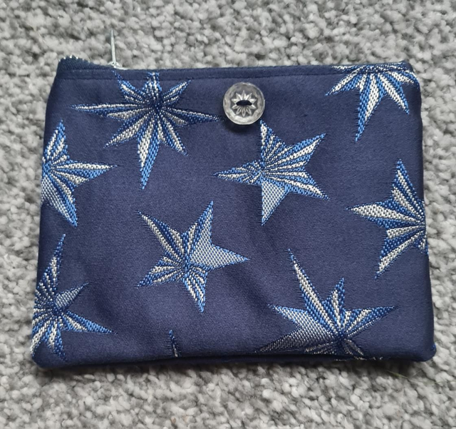 Blue / Silver Star Zipped Purse