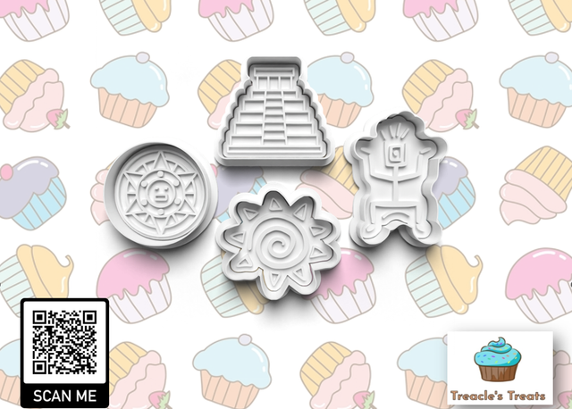 Maya Theme Fondant/cookie stamps with cutters (2)