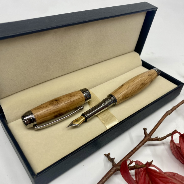 Whiskey Barrel Fountain Pen (Black Titanium)