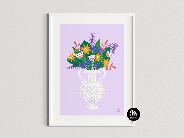 Botanical sunflowers, wall art print