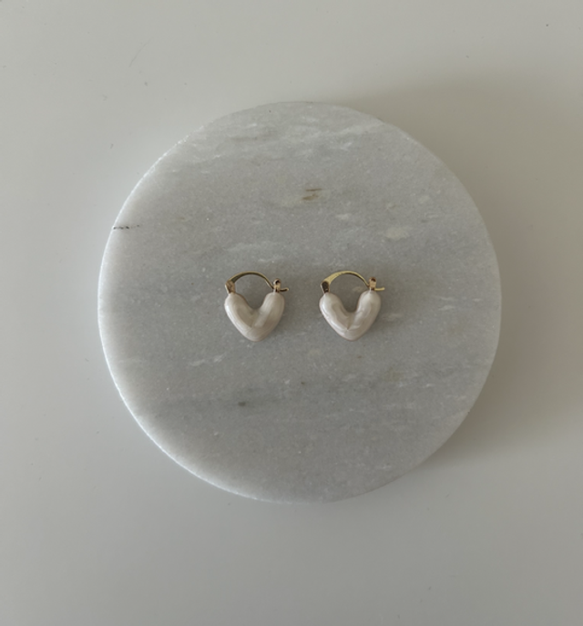 Orecchini Cuore Bianco