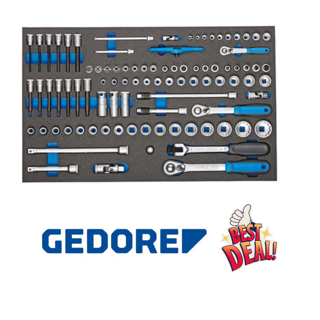 Steckschlüssel-Satz 1/4" + 3/8" + 1/2" in Check-Tool-Modul 91-teilig 2005 CT4-U-20 