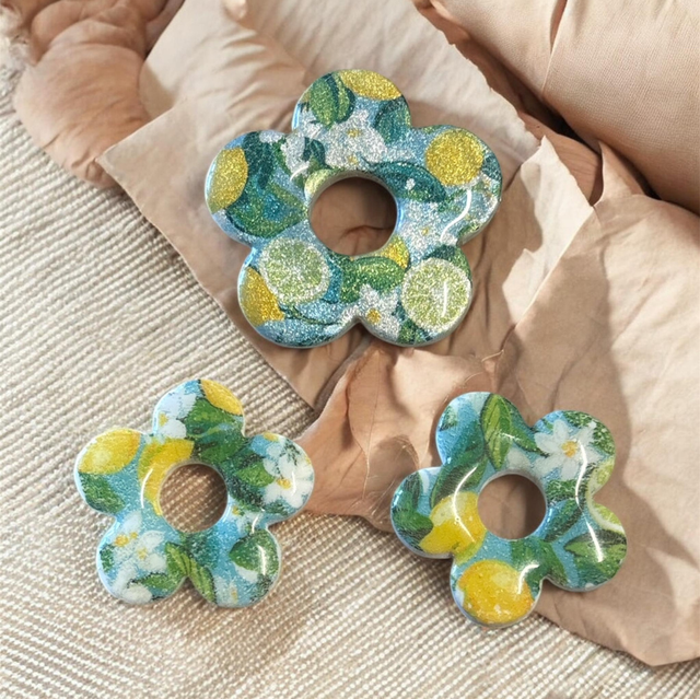 Pendentif Fleur Citron – Pampilles Interchangeables