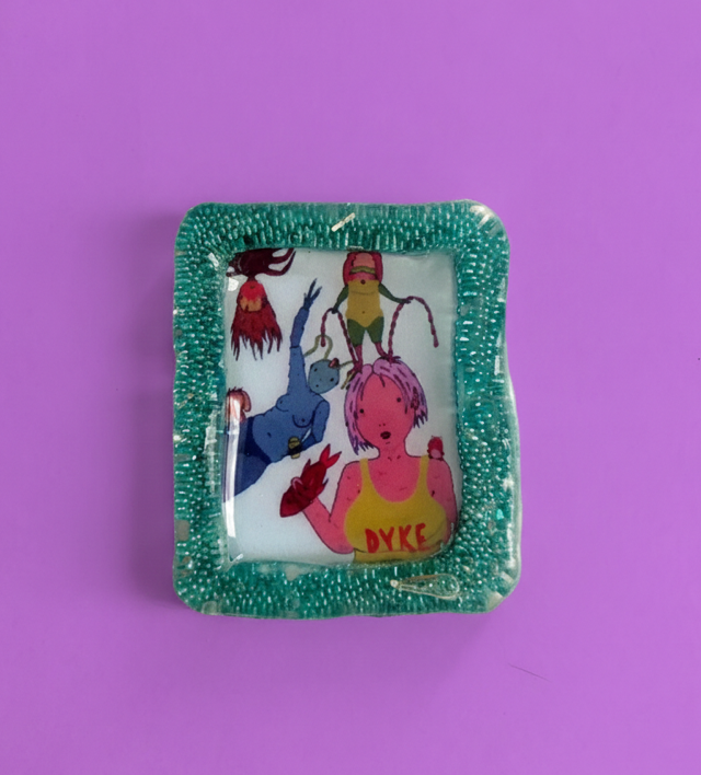 Queer handmade resin magnet 
