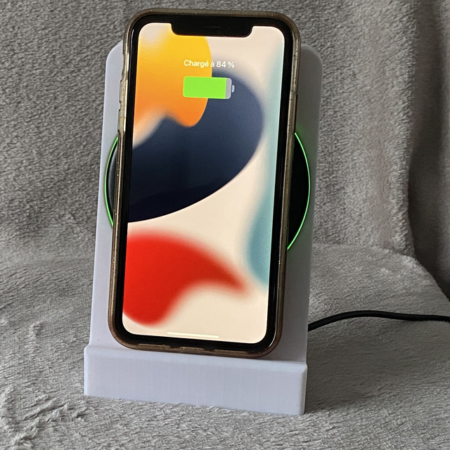 Support de téléphone BLANC compatible chargeur induction