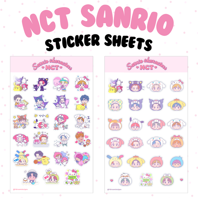 NCT Sanrio Group Sticker Sheets