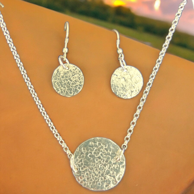 The Orb Set - Circle Pendant and Earring Set