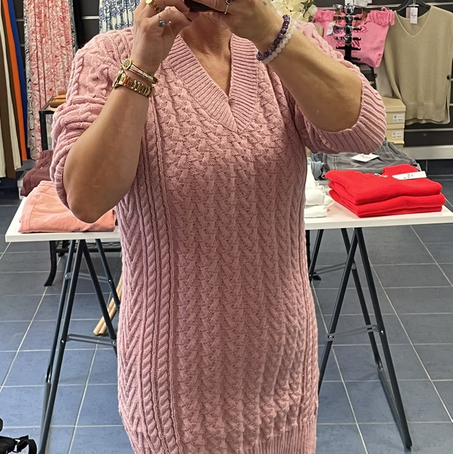 Robe laine rose pâle 