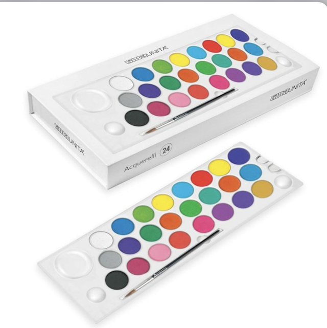 Acquerelli tinta unita da 12 e 24 pz