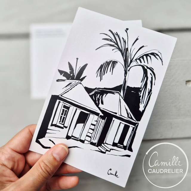 Carte postale Cases aux toits rouges