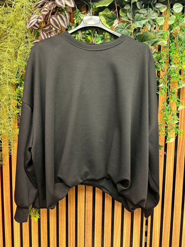 Ballon sweater Wendy - Zwart