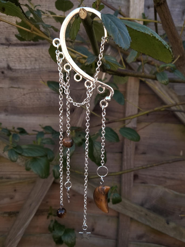 Tigers Eye Moon Ear Wrap