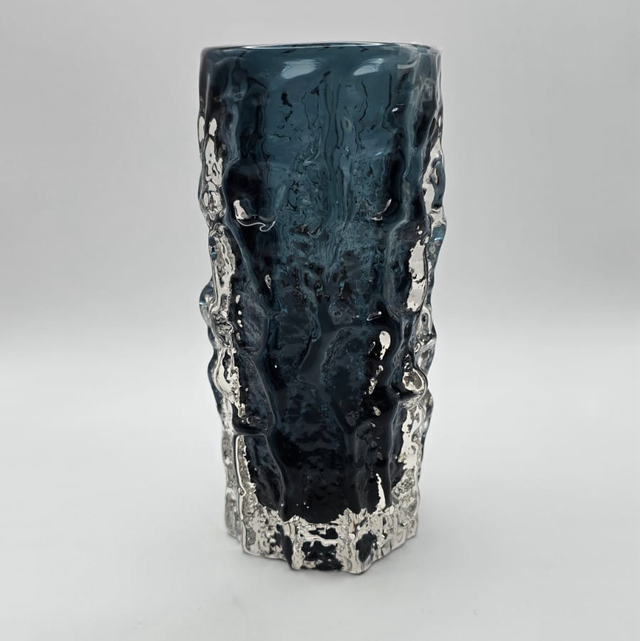 Whitefriars Bark Vase in Indigo, 6"