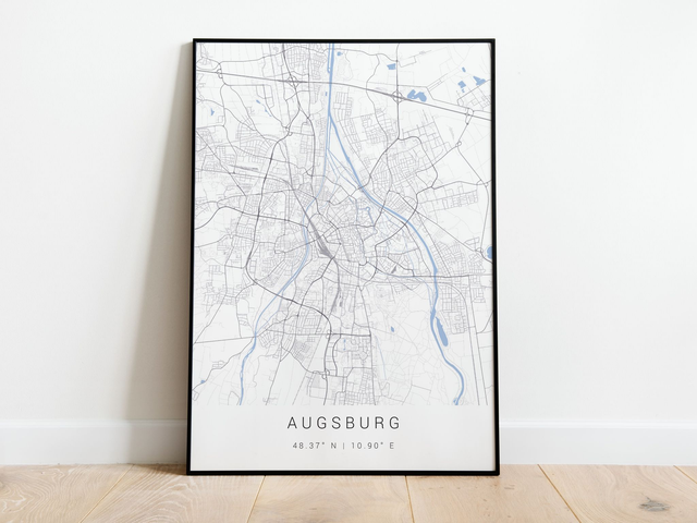 Augsburg Stadtkarte | Druck | Poster