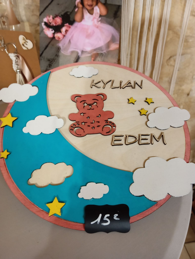 Plaque murale en bois pour chambre enfant