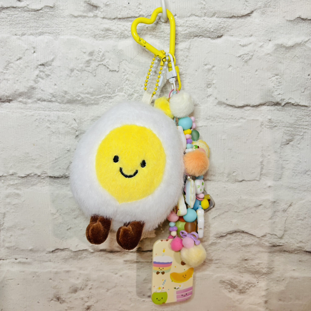 Cute Egg Character plush beaded keychain