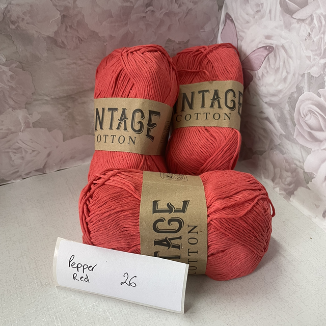 Vintage cotton DK reds