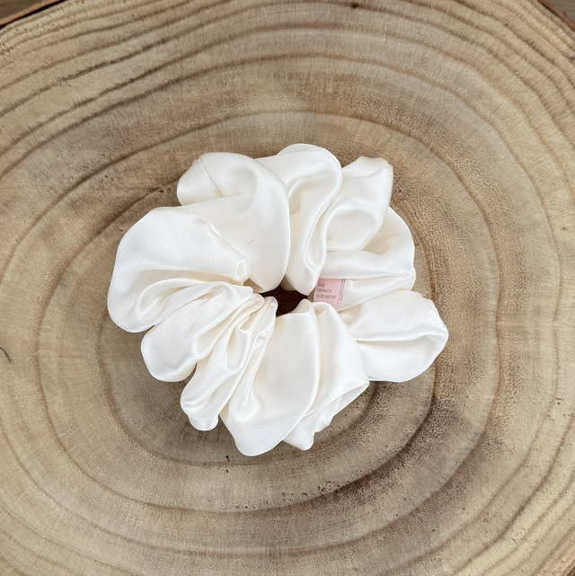 Chouchou en soie - Taille classique - Blanc