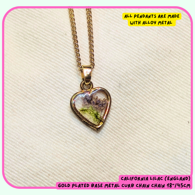 Heart Pendant | Necklace | Real Flower Pendants