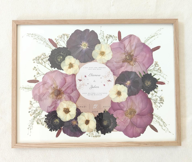 Herbier conservation de bouquet sur papier 