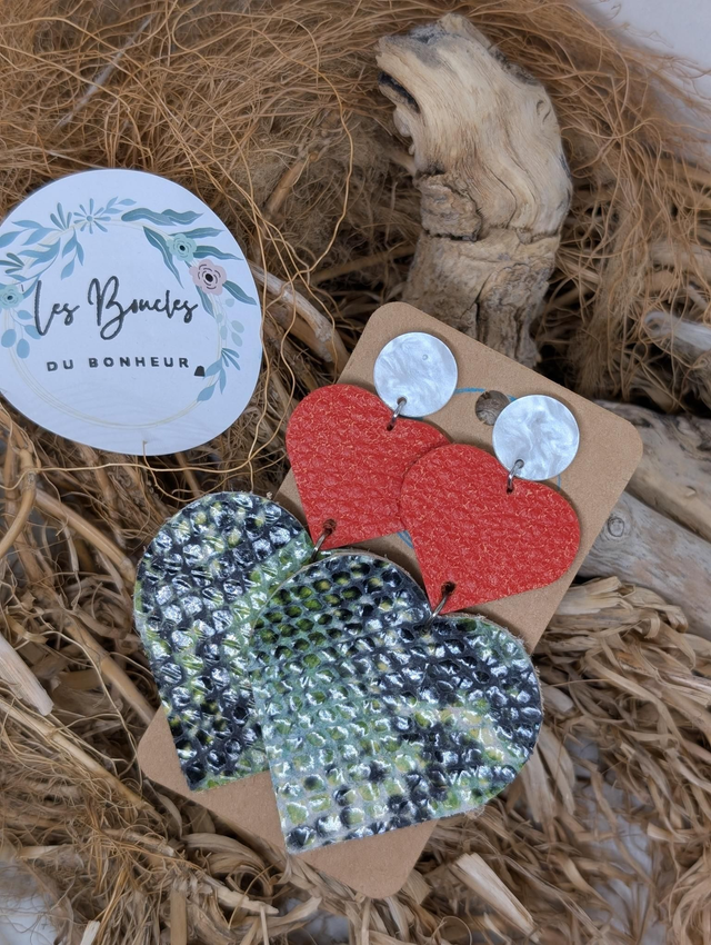 Boucles d&#039;oreilles Marie Laure ml015 orange vert serpent