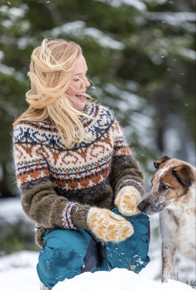 Alasuq Polar Sweater Kit - Col 05 (Highland Green &amp; Ecru Heather) - Wool &amp; Pattern - Linka Neumann