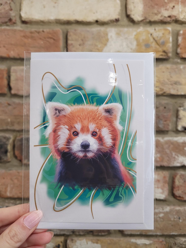 Red Panda Greetings Card - NW-007