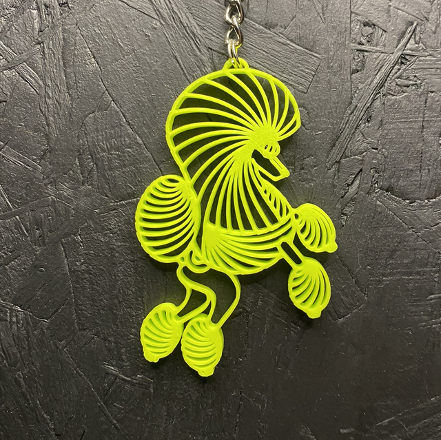 3D - Keychain Poodle Continental Lime