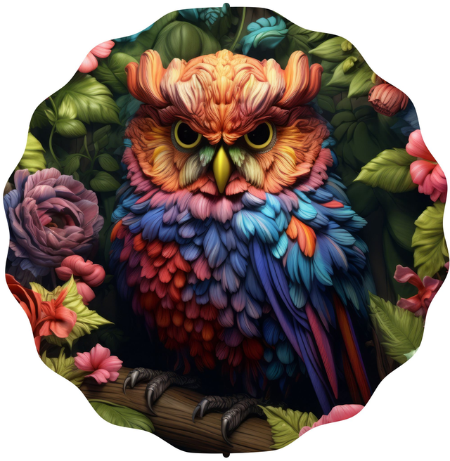 Metal Wind Spinners owl Design 