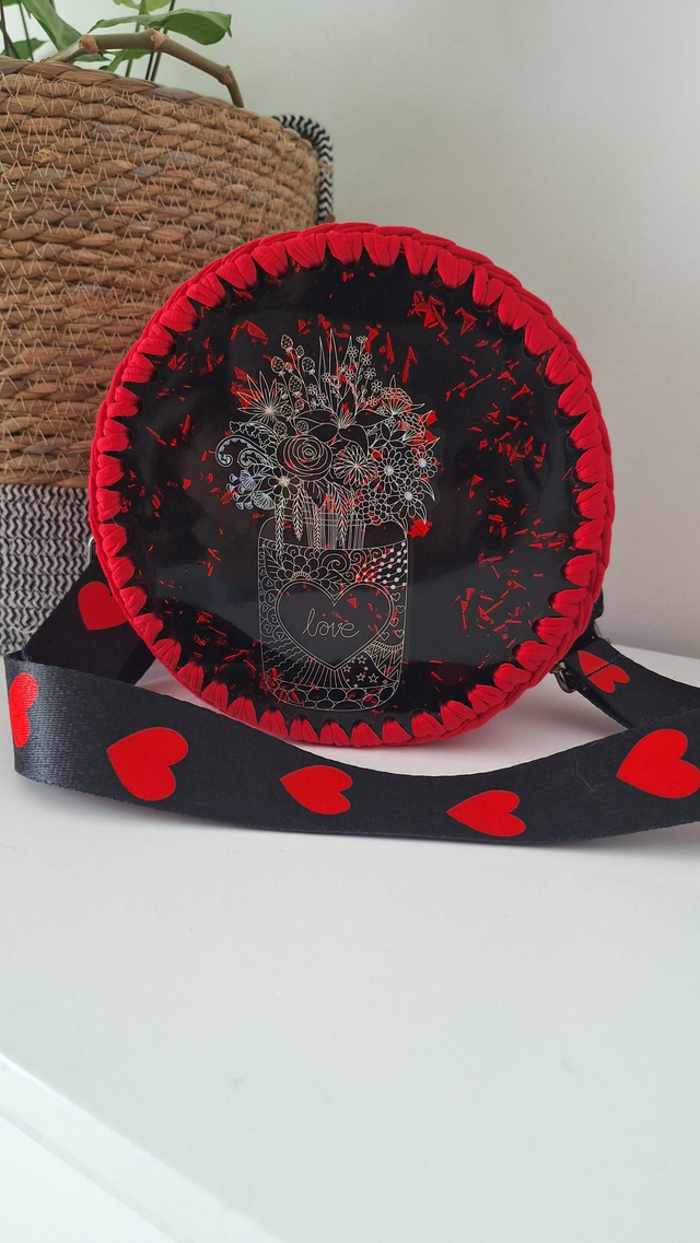 Sac résine Love rouge