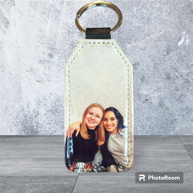 Porte-clé personnalisable recto argenté  8x4