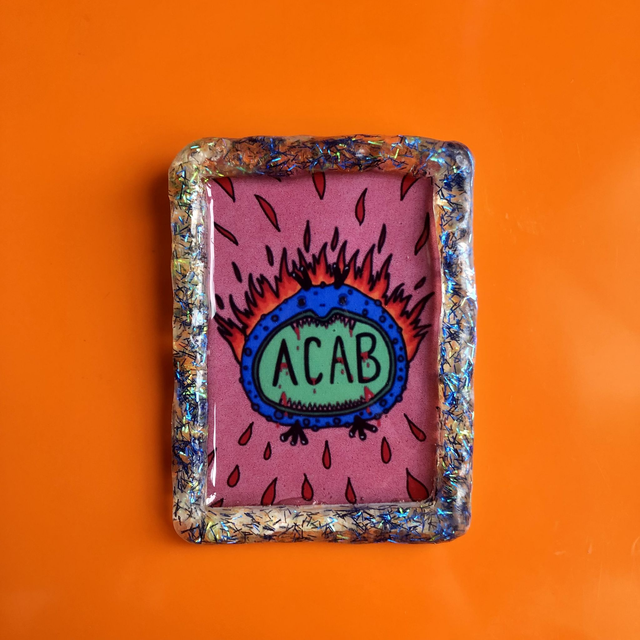 Queer handmade resin frame 