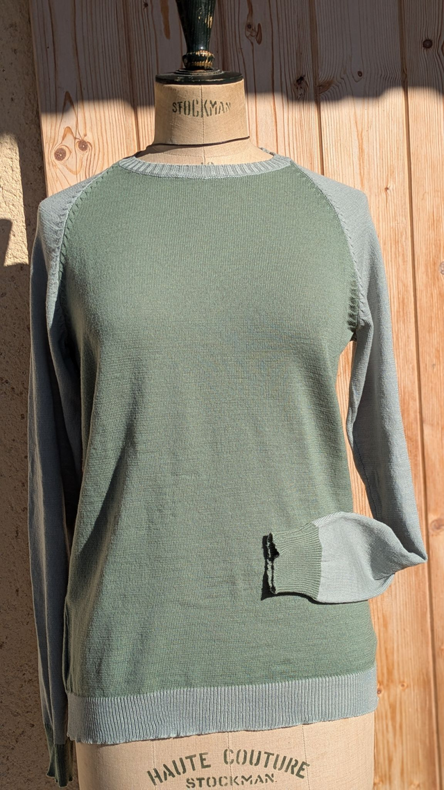 Pull fin unique bicolore