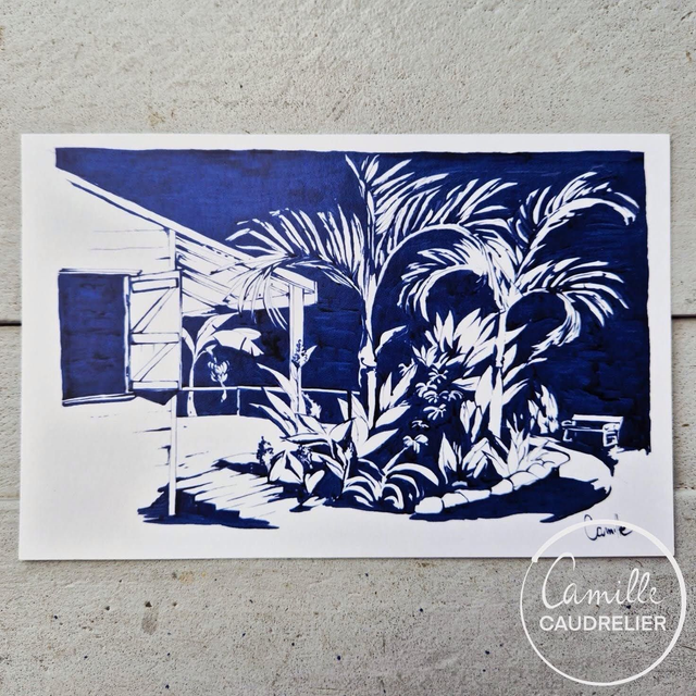 Carte postale Jardin bleu