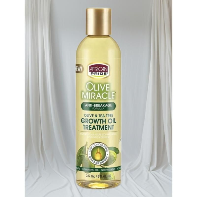 African Pride Olive &amp; Tea Tree Growth Oil Treatment – 8oz | Haircare &amp; Oil
