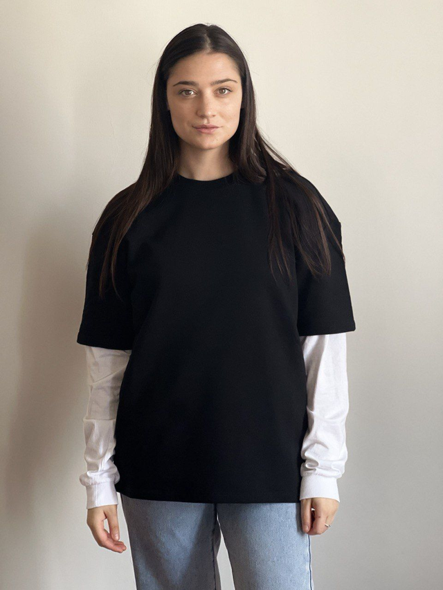 FELPA DONNA OVERSIZE NERA
