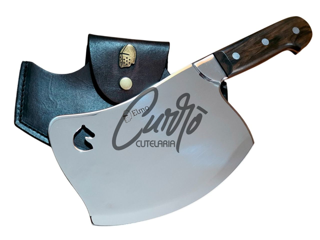 Cutelo Origem Padrão Elmo 7" Cabo Madeira Bainha Couro