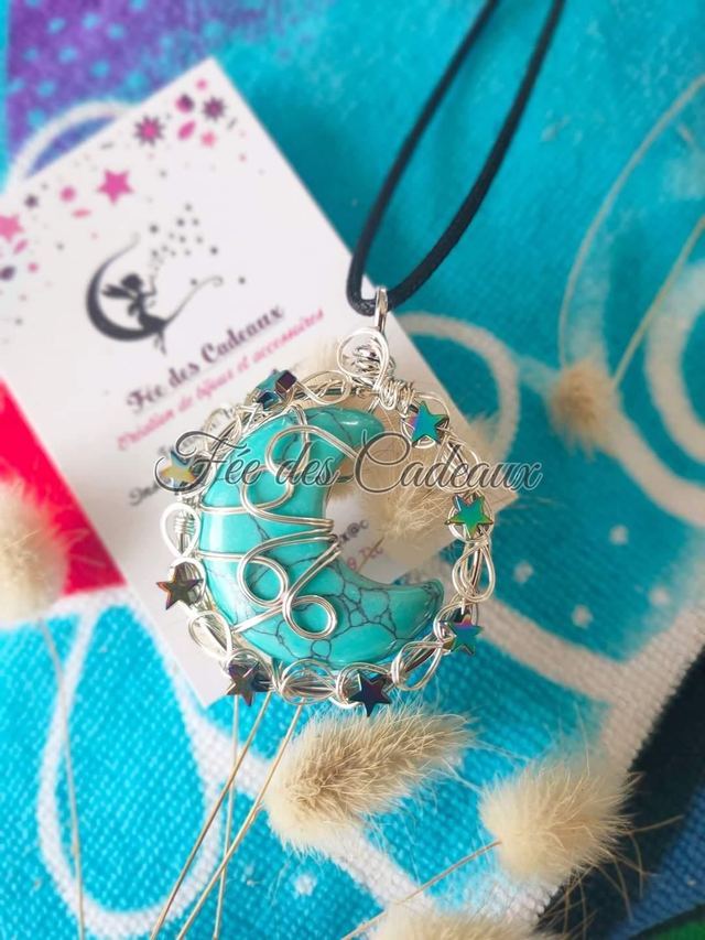 Pendentif "Nuit Étoilée" Turquoise 
