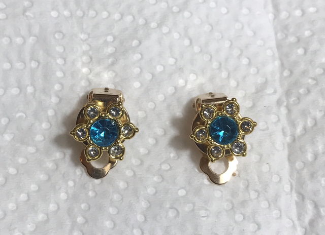 Blue Clip On Earrings- COE31