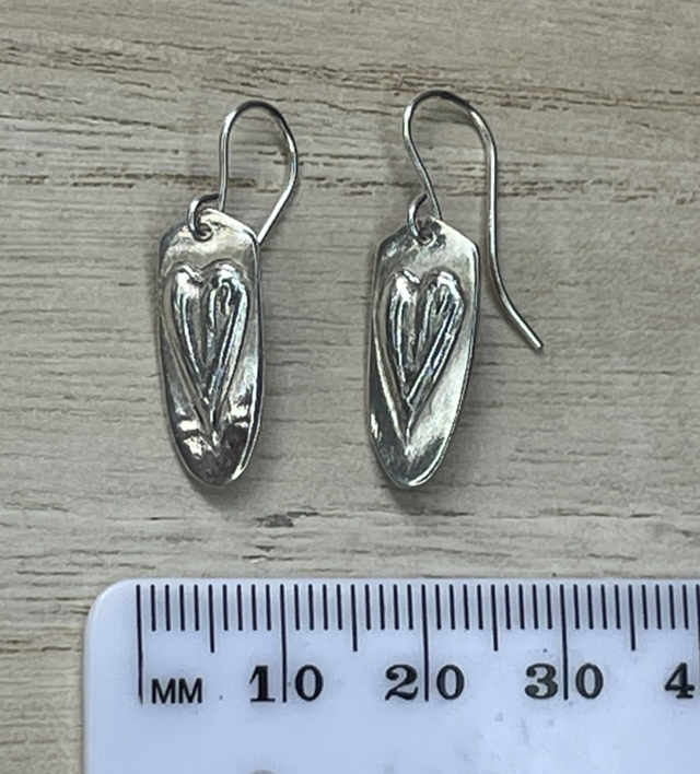 Heart Silver Drop Earrings