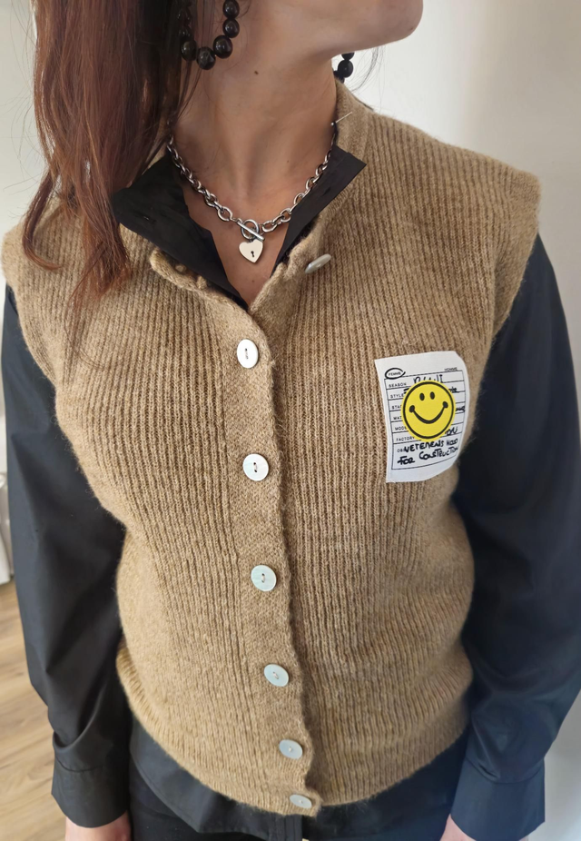Gilet sans manches Smiley Camel