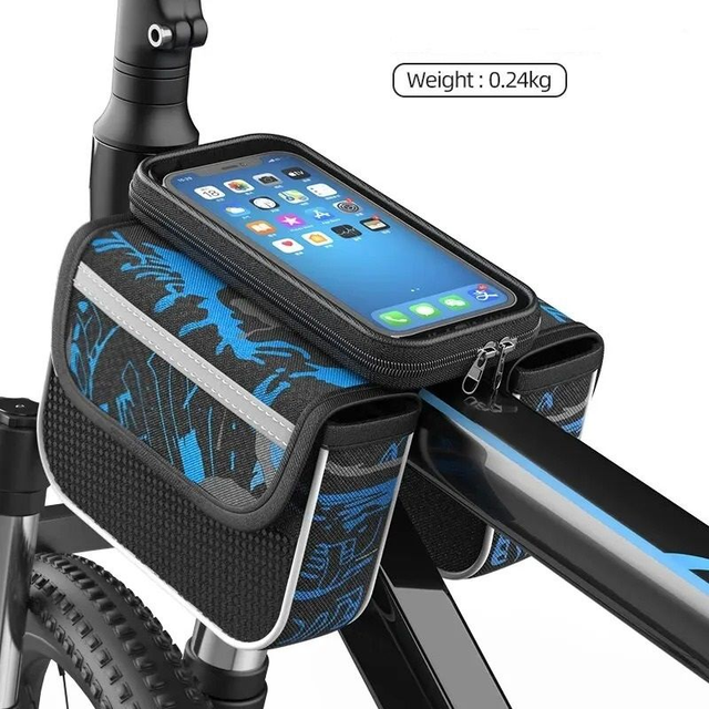 Sacoche étanche pour cadre avant de vélo, sac de rangement  étui de téléphone pour écran tactile