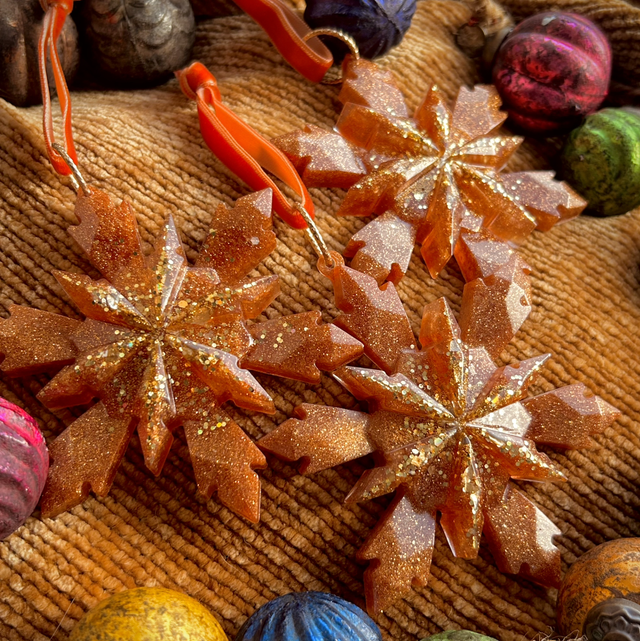 Snowflake Decoration - Rust and Gold