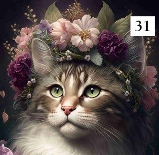 Panneau Chat en Polyester imperméable - 30x30cm 