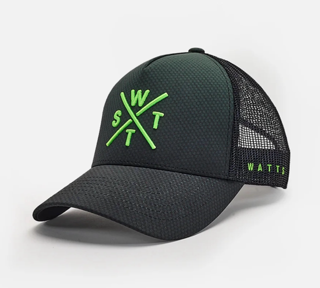 CASQUETTE WATTS TRIBE - NOIR CARBONE ET VERT FLUO