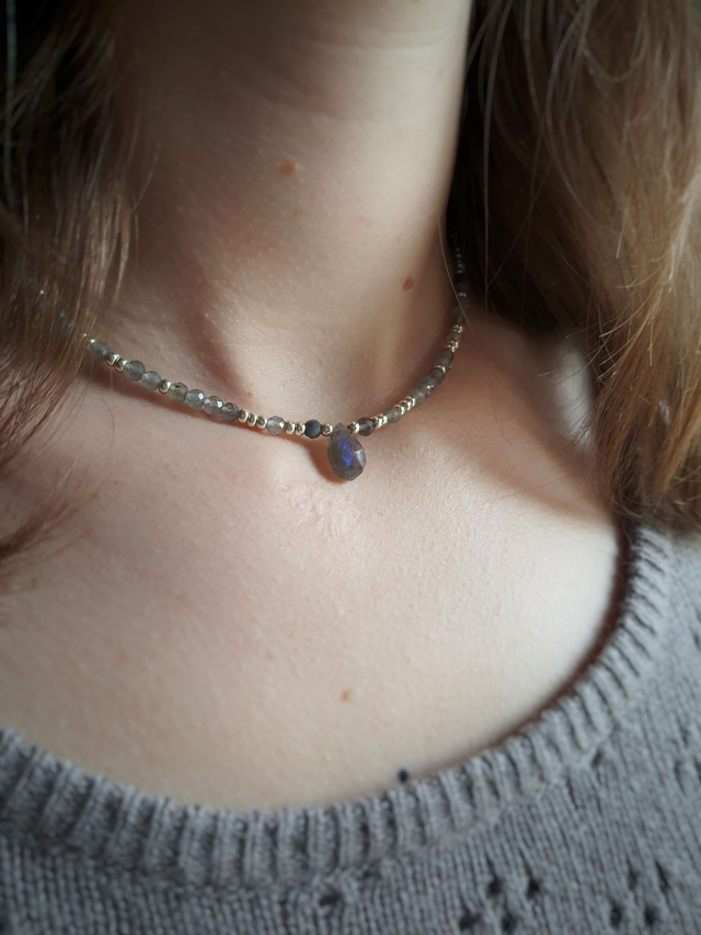 Collier Lueur argenté - Labradorite