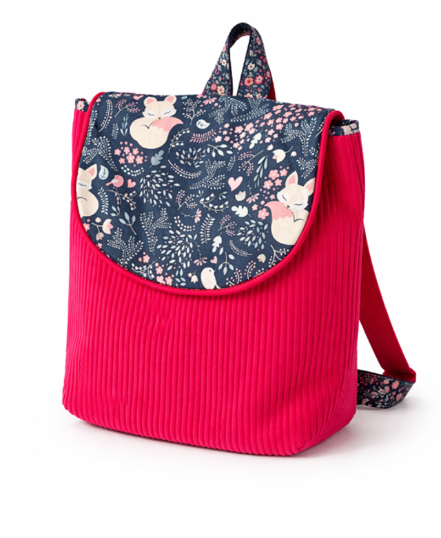 Sac à dos pour enfants en velours côtelé modèle « Foxy Bloom »