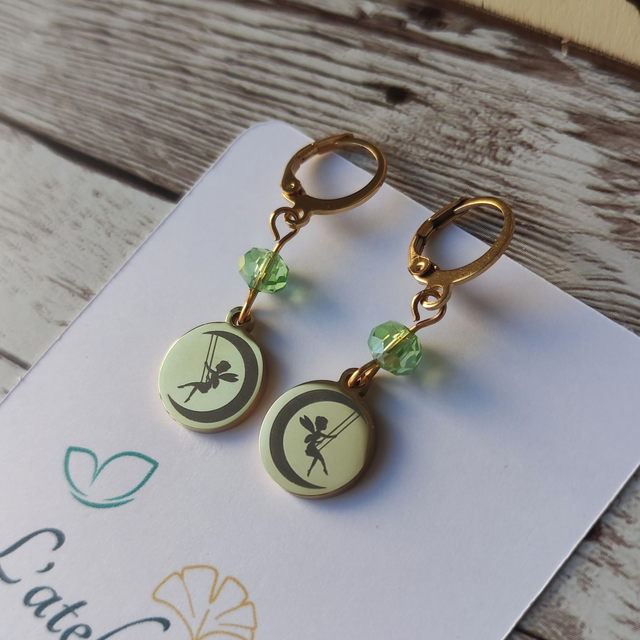 Boucles d&#039;oreilles &quot;Lisa&quot; fées gravées