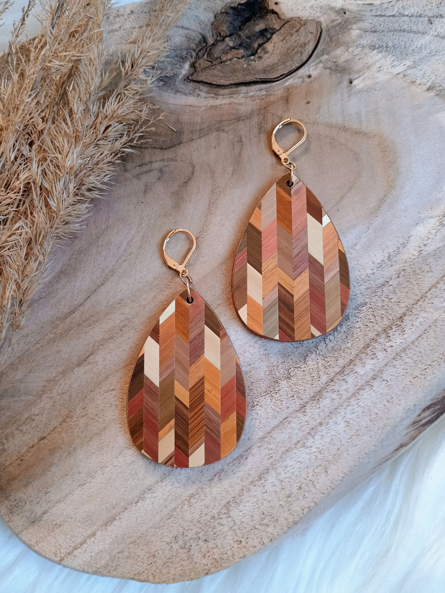 Boucles d'oreilles GOUTTE Chevron